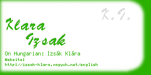 klara izsak business card